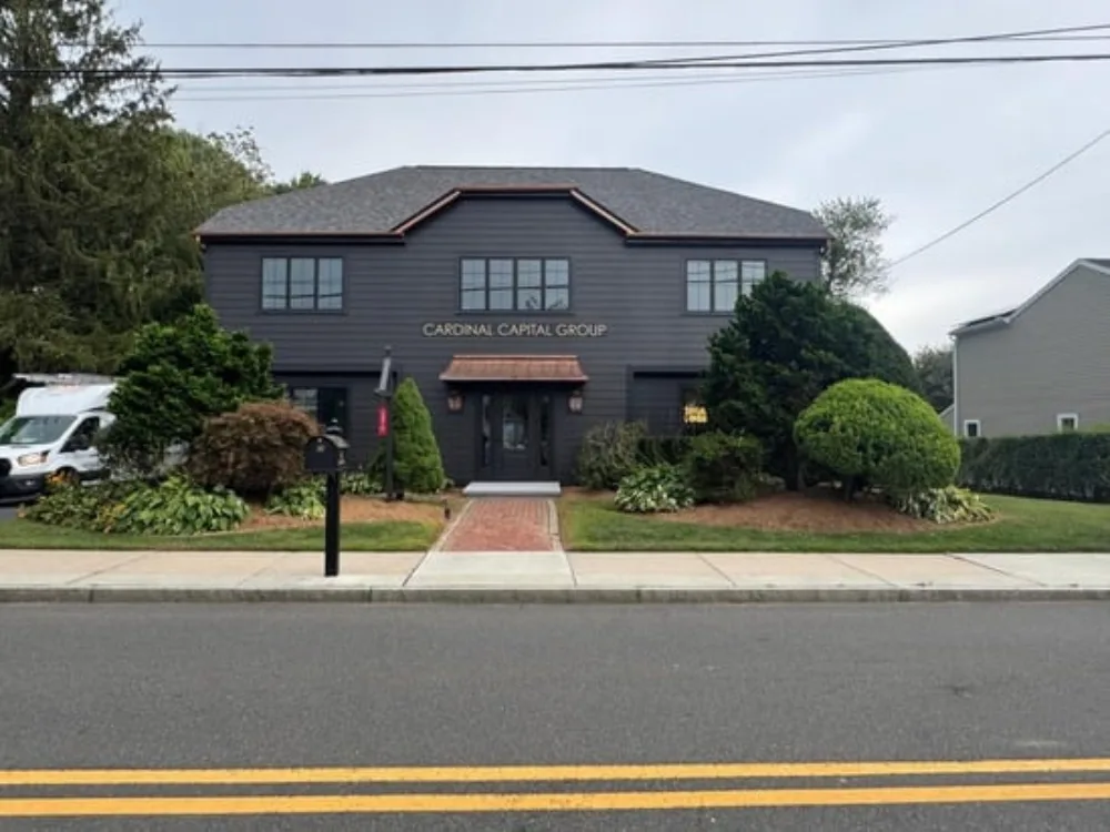 Facade painting displaying full front elevation with renewed exterior finish